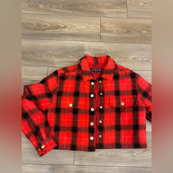 J Crew Buffalo Plaid Cropped Jacket - Picture 2 of 7